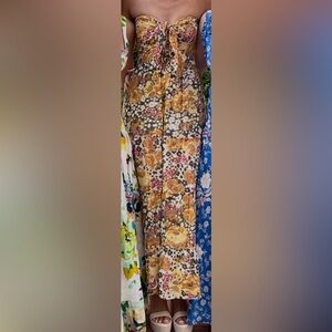 ba&sh Floral Strapless Maxi Dress